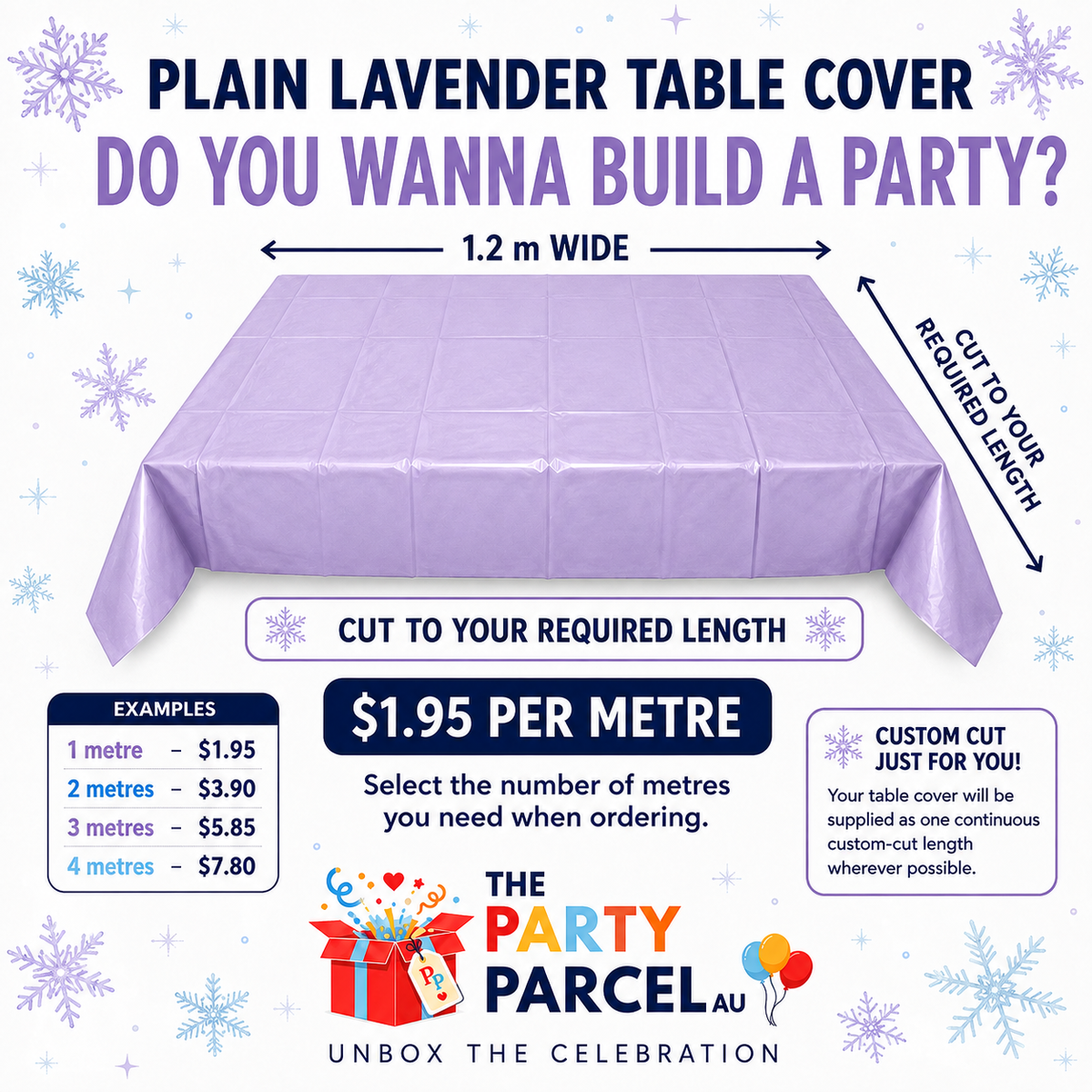 Add a Custom-Cut Table Cover (LAVENDER)