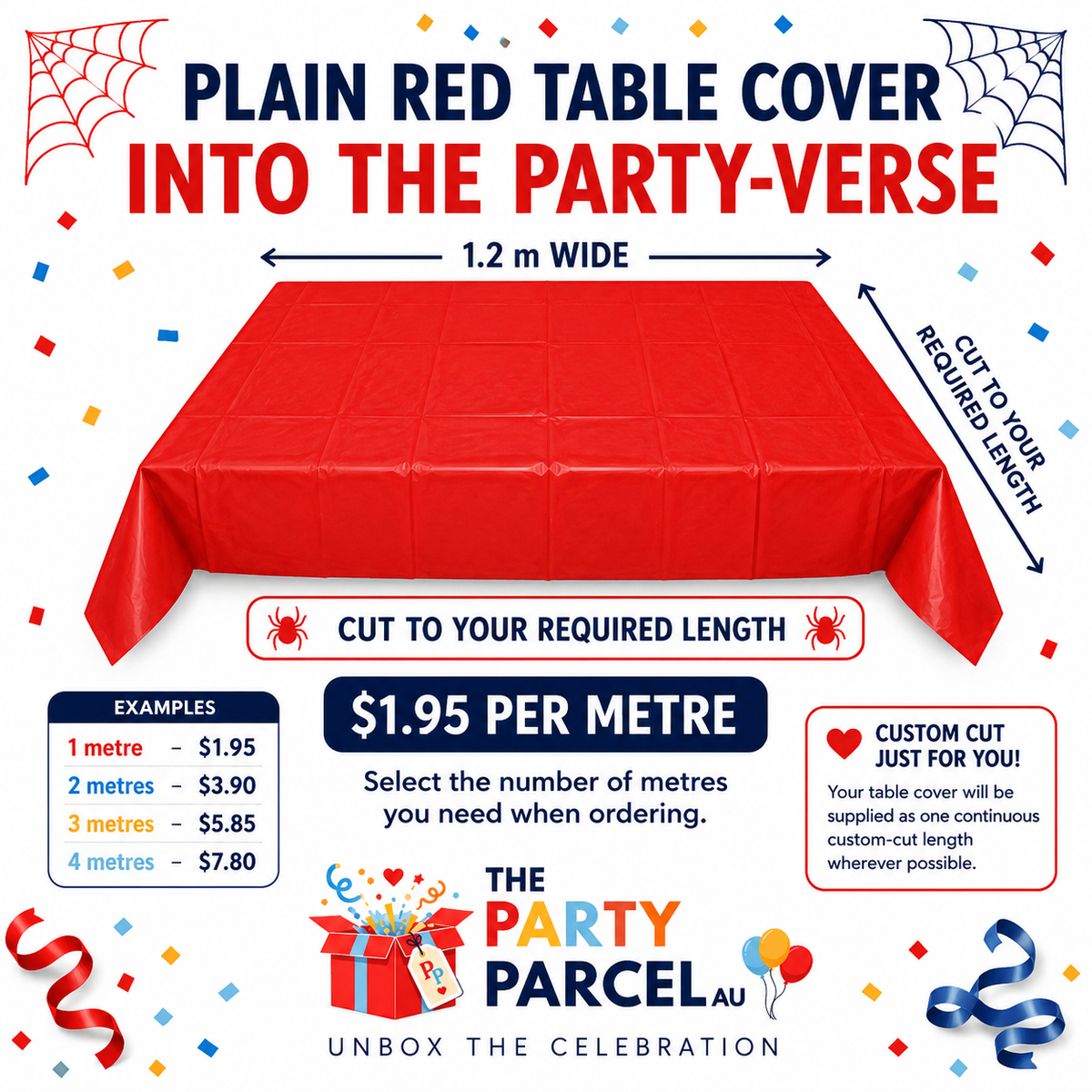 Add a Custom-Cut Table Cover (RED)